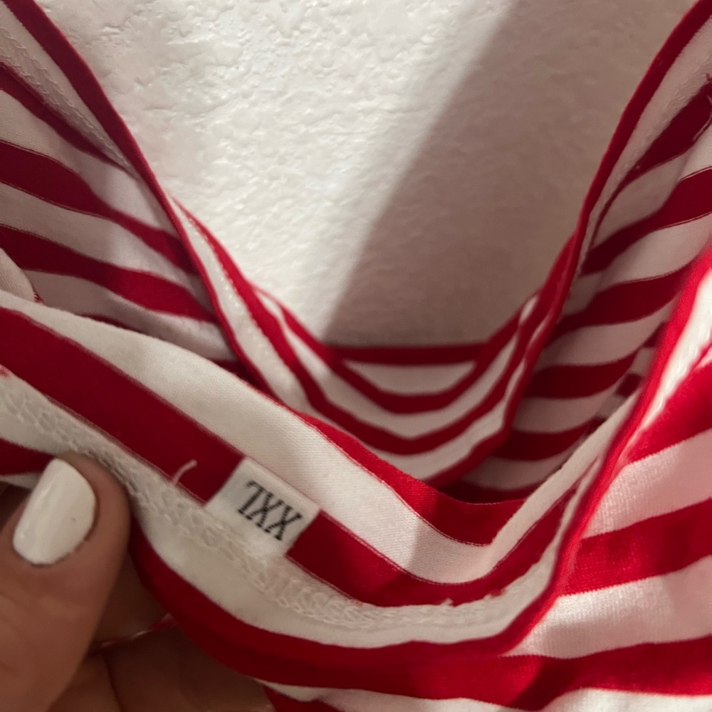 Red and White Striped Top
